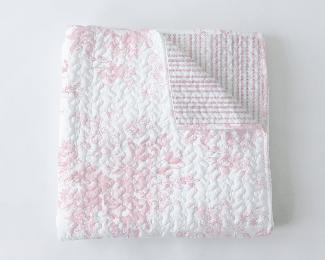 Rose Toile in Pink Baby Blanket