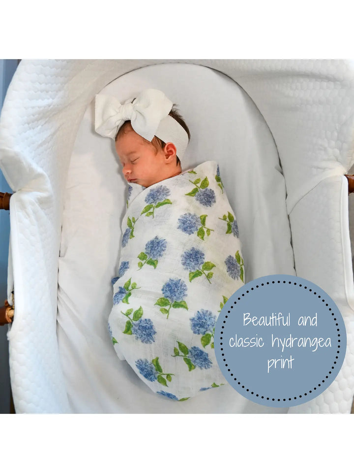 You Had Me At hydrangea Baby Swaddle Blanket