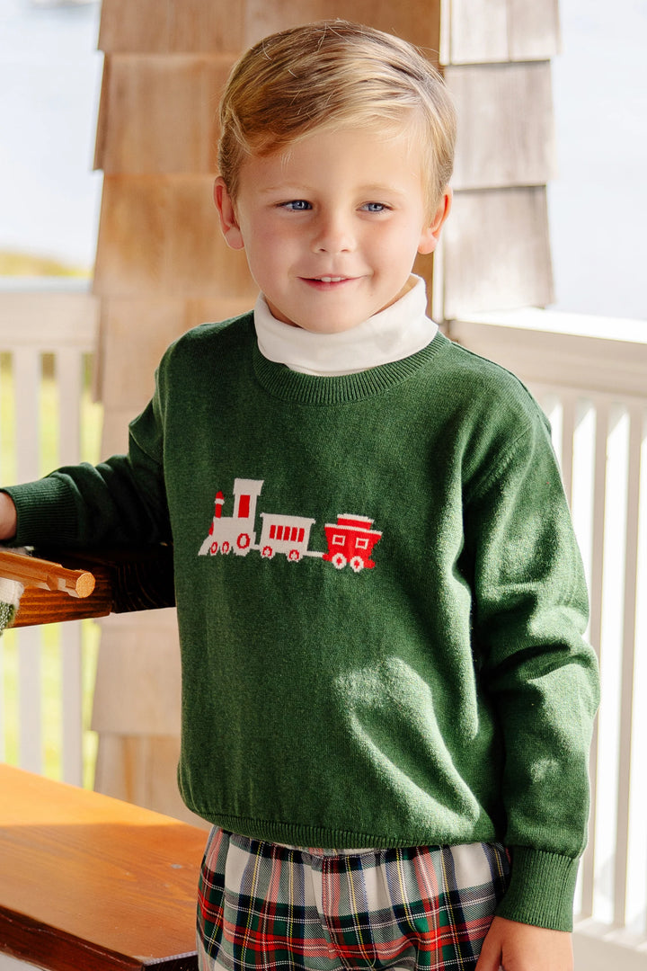 Isaacs Intarsia Sweater- Grier Green Train