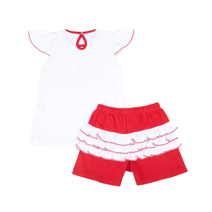 Bulldog Pride Embroidered Ruffle Flutters Short Set