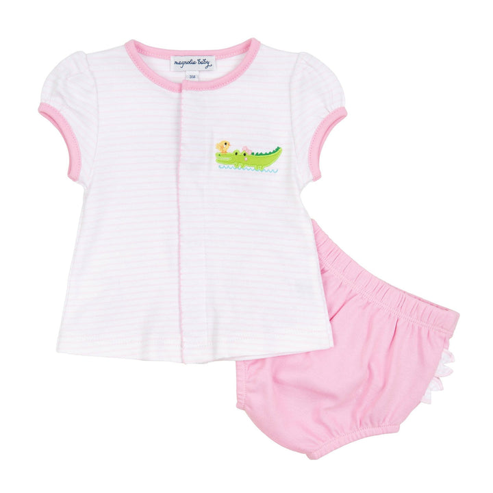 Bayou Babies Applique Diaper Cover Set - Pink
