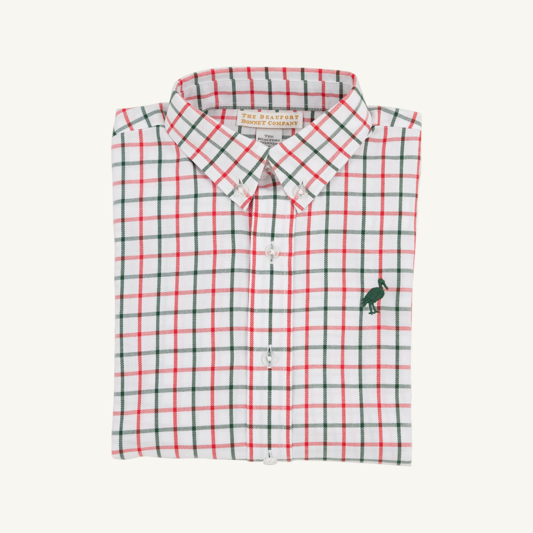 Dean's List Dress Shirt- Old Town Tattersall with Grier Green Stork