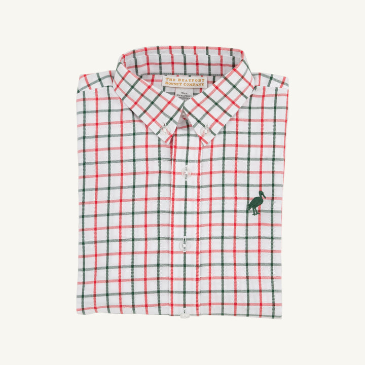 Dean's List Dress Shirt- Old Town Tattersall with Grier Green Stork