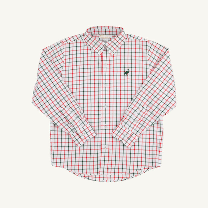 Dean's List Dress Shirt- Old Town Tattersall with Grier Green Stork