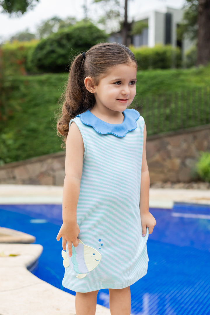 Fish Alice Dress, Mint Bitty Knit