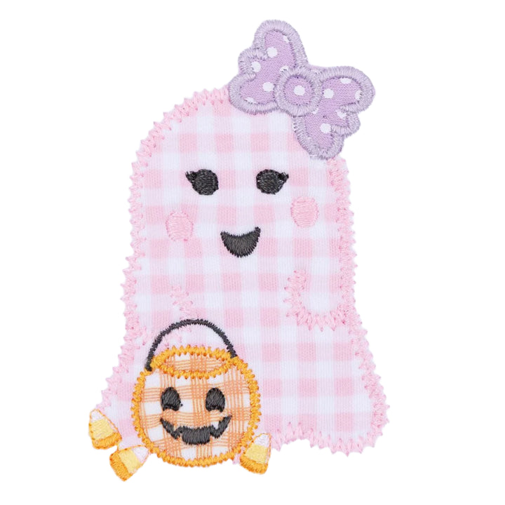 Boo Crew! Applique Ruffle L/S Bubble- Pink