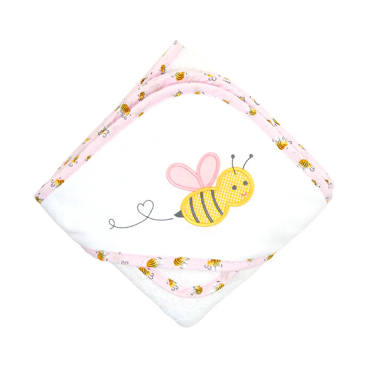 Bumble Bee Hooded Towel Set, Pink or Blue