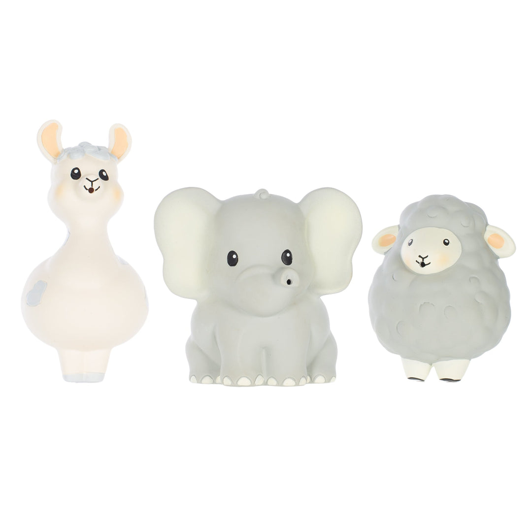 Natural Rubber Bath Toys - 3 Pack Animals