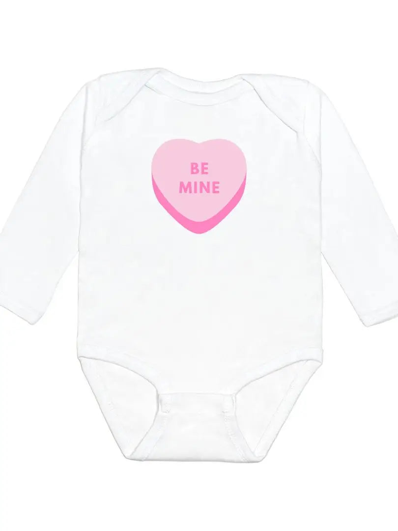 Be Mine Long Sleeve Bodysuit - Valentine's Day Baby Bodysuit