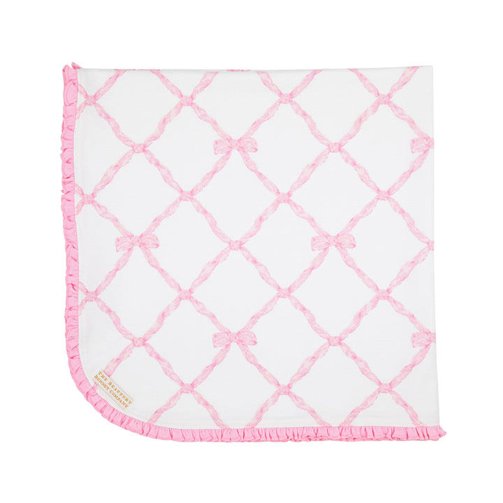 Baby Buggy Blanket - Belle Meade Bow In Pier Party Pink