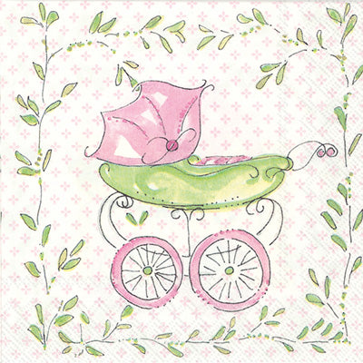 Pink Baby Carriage Cocktail Napkins