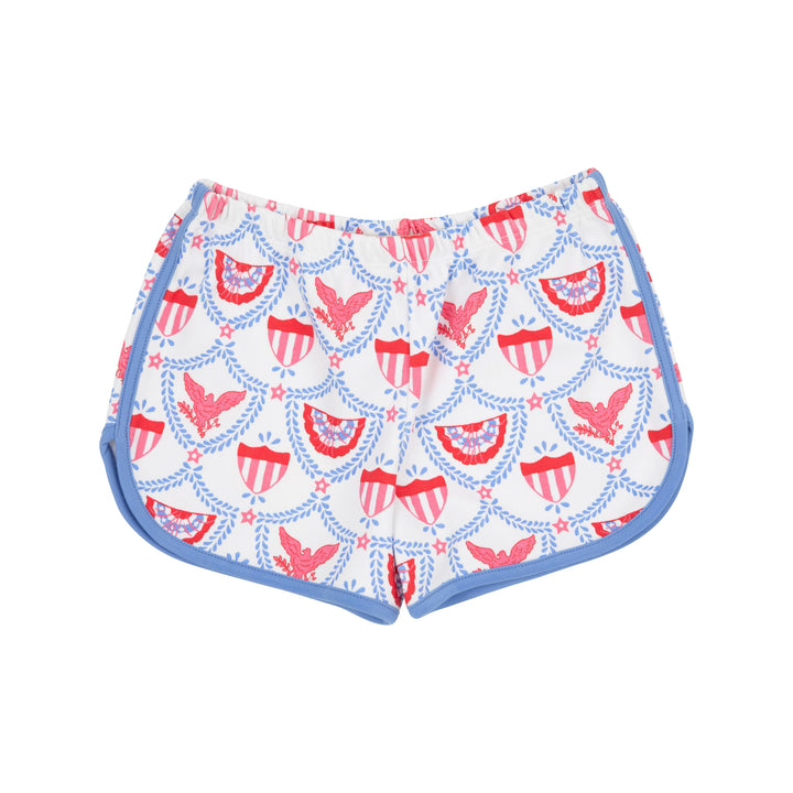 Cheryl Shorts - American Swag with Barbados Blue