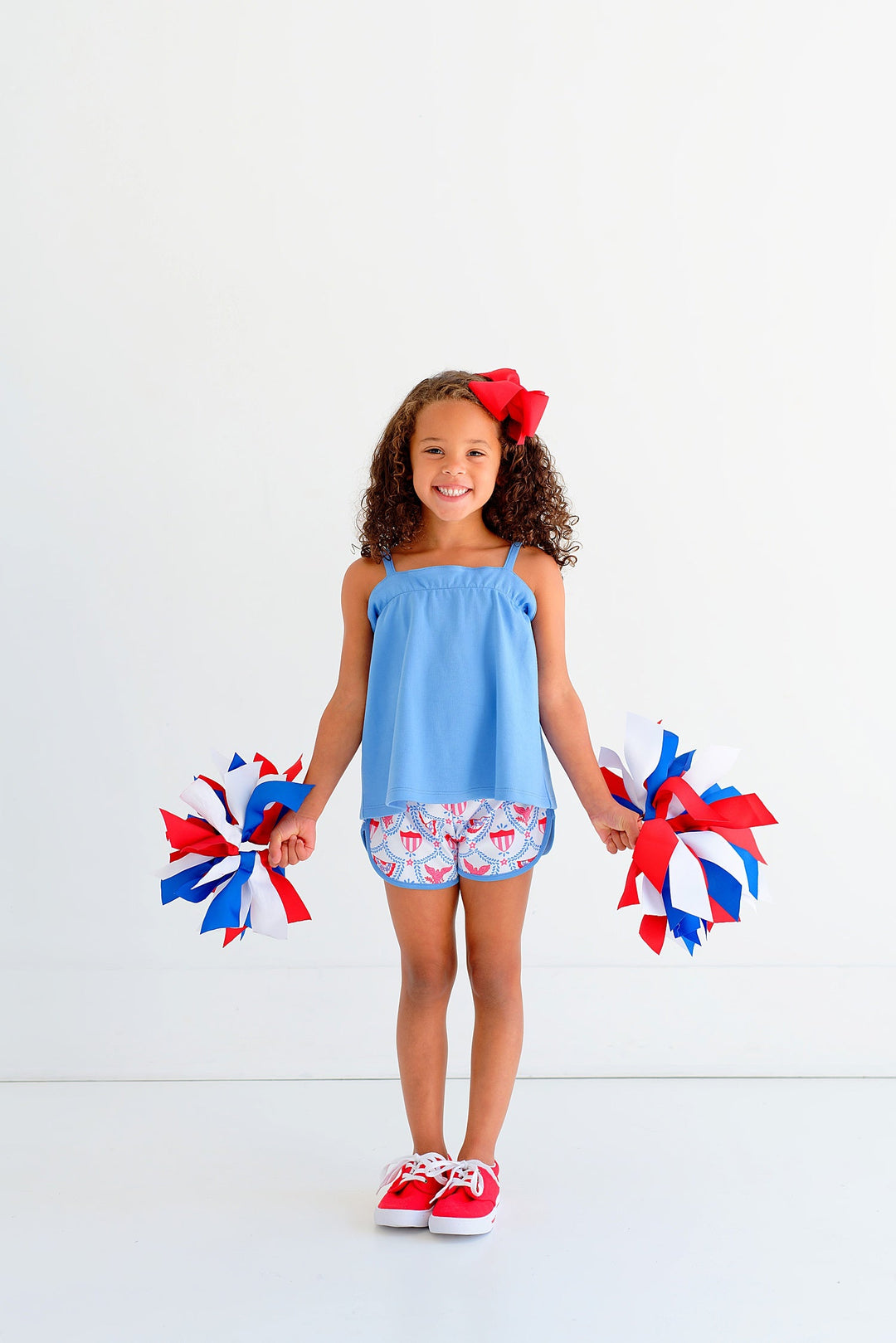 Cheryl Shorts - American Swag with Barbados Blue