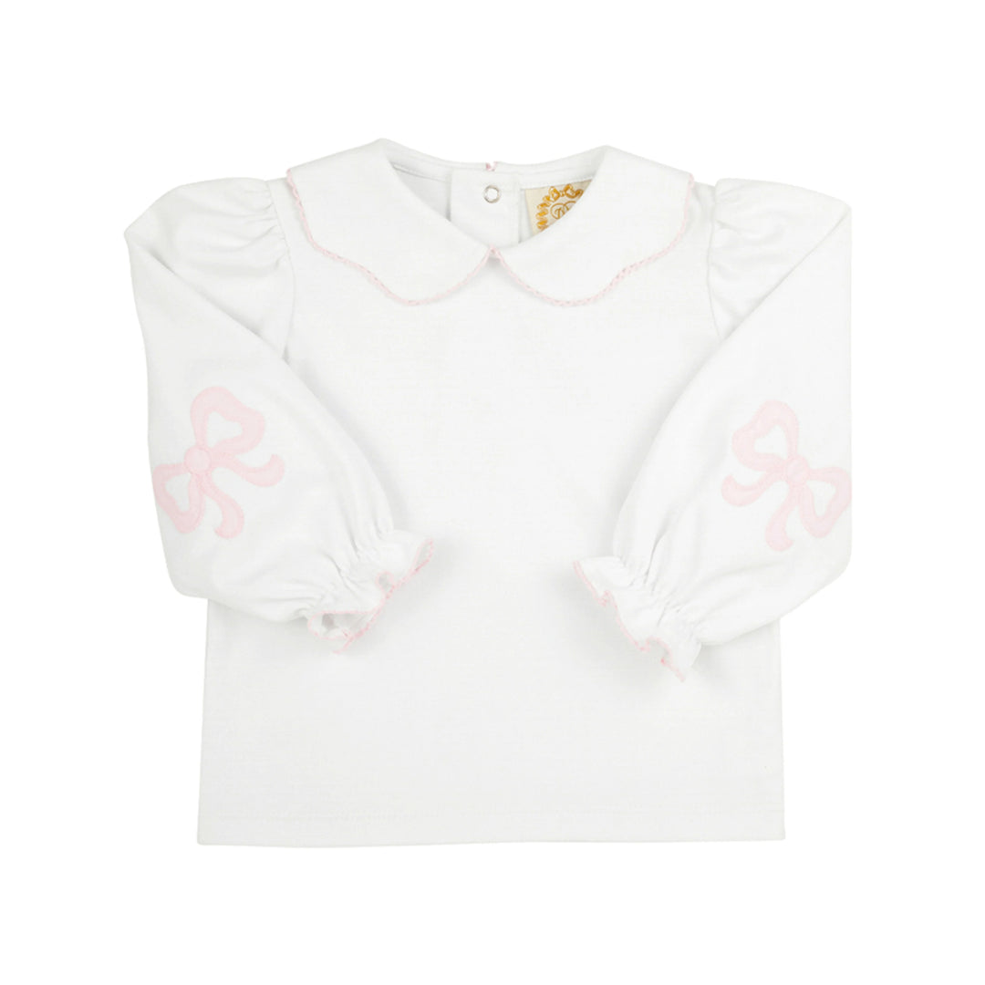 Emma's Elbow Patch Top-  Worth Avenue White
