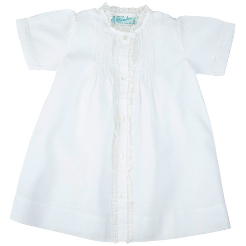 Girls Lace Folded Daygown, White