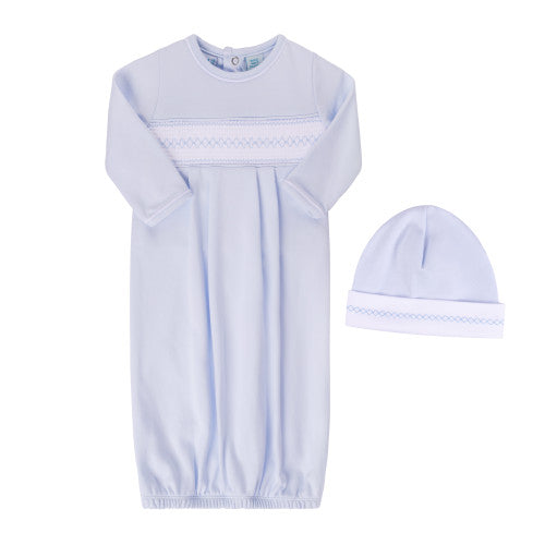 Baby Boy Smocked Argyle Gown with Hat