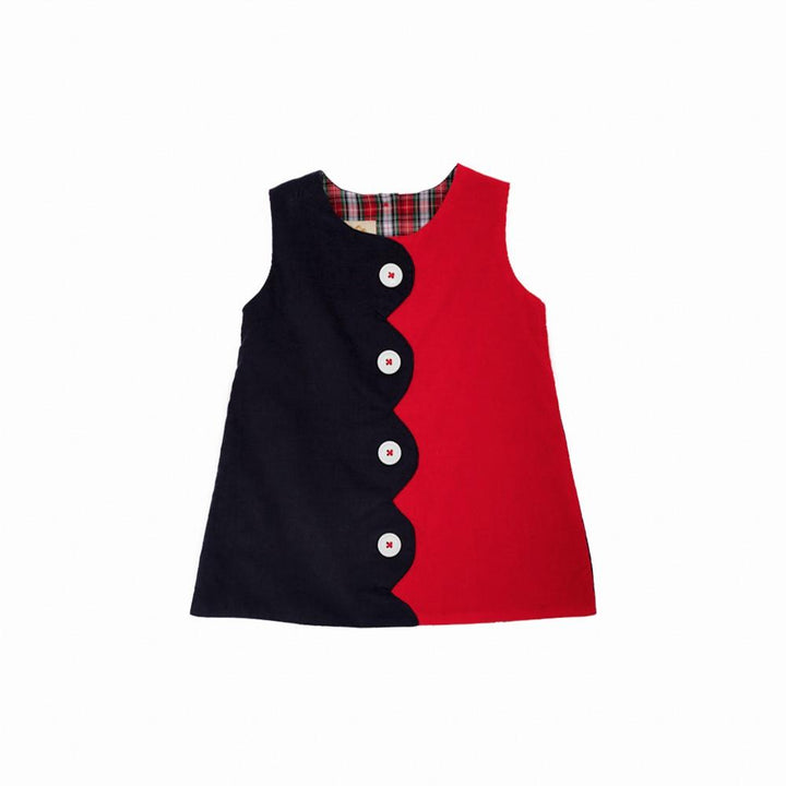 Kennedy Colorblock Jumper (Corduroy) - Nantucket Navy and Richmond Red