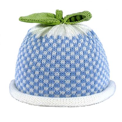 Blue Gingham Sweet Pea Knit Hat