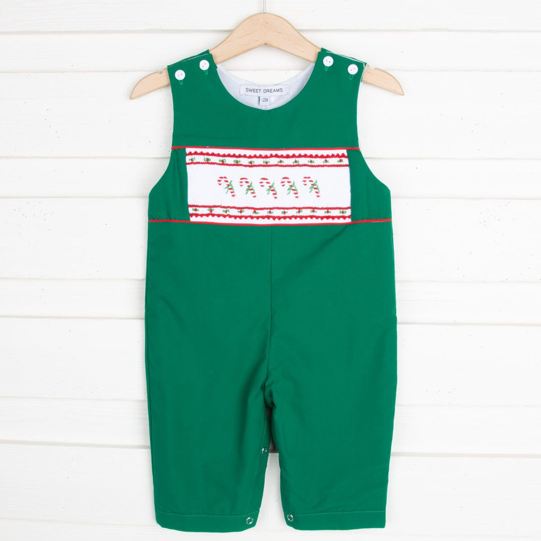 Green Candy Cane Smocked Longall