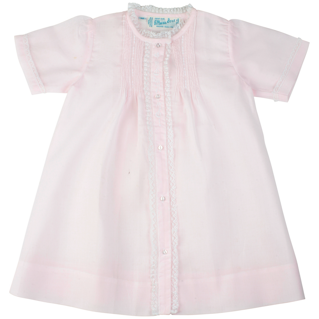 Girls Lace Folded Daygown - Pink