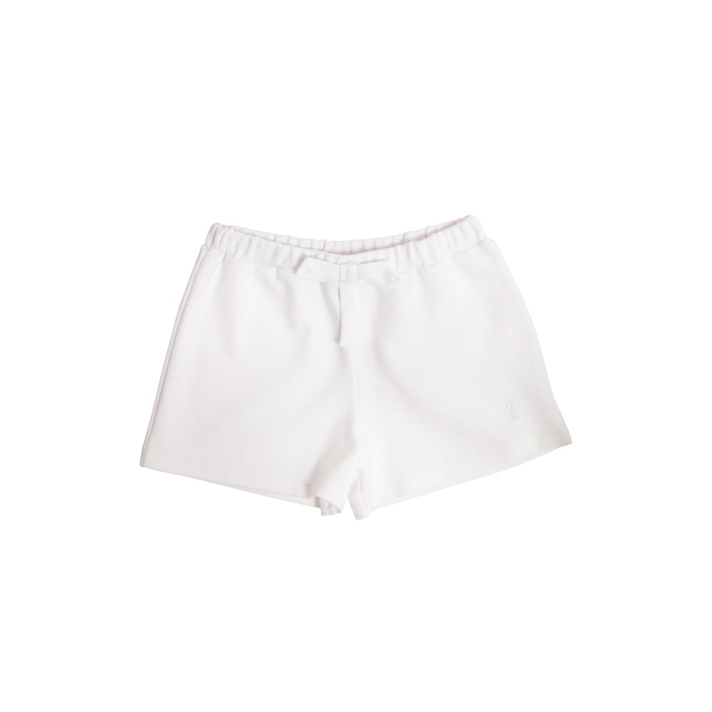 Shipley Shorts - Worth Avenue White With Bow & Stork
