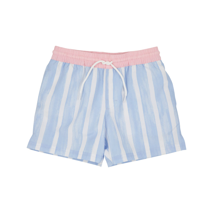 Turtle Bay Trunks- Sea Wall Stripe With Palm Beach Pink