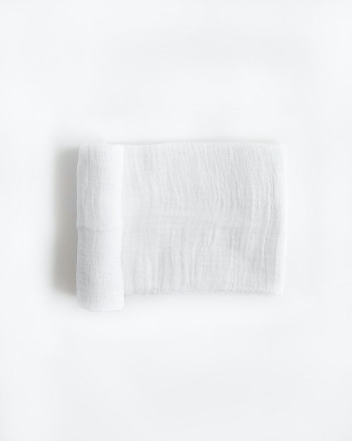 White Cotton Muslin Swaddle