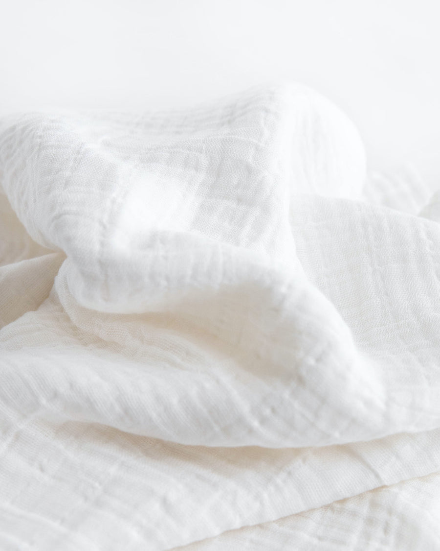 White Cotton Muslin Swaddle