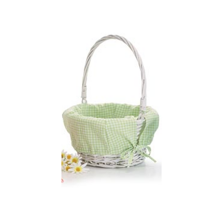 Large Gingham Check Willow Basket