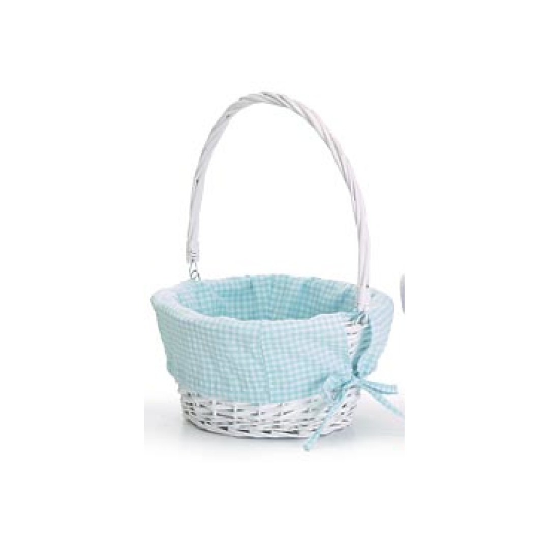 Large Gingham Check Willow Basket