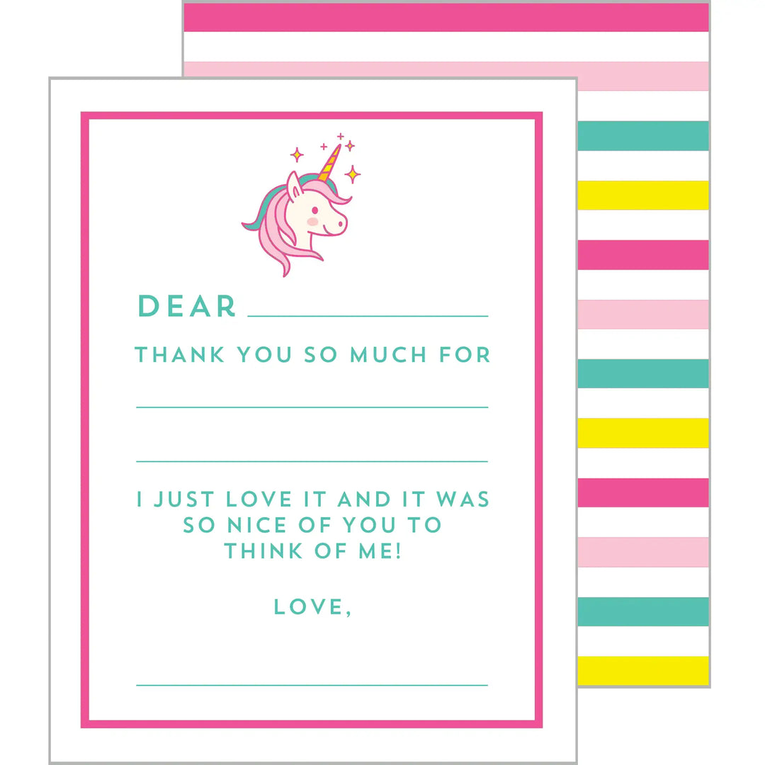 Unicorn Fill In The Blank Notecards