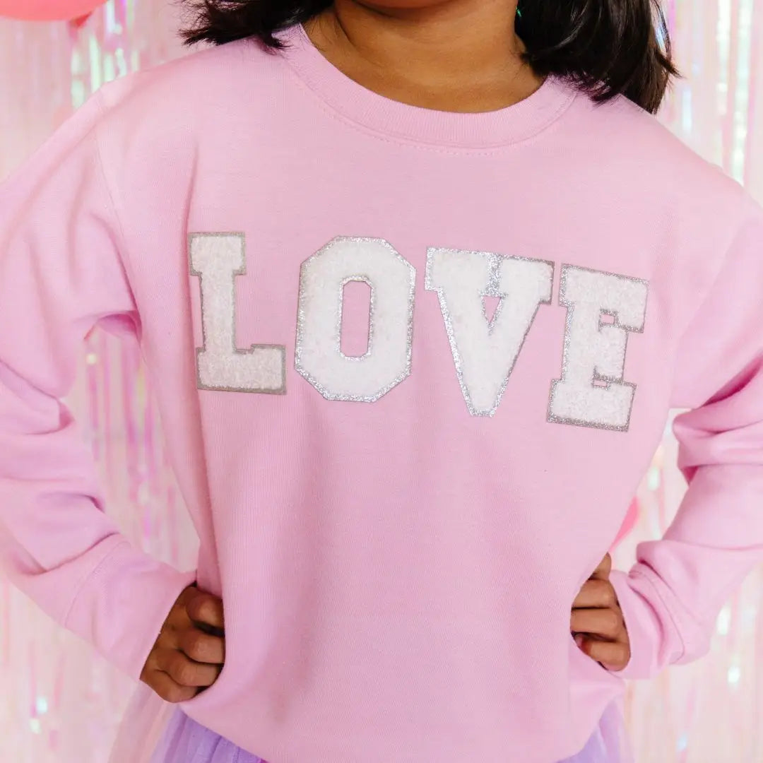 Love Patch Sweatshirt - Kids Valentines Day Sweatshirt