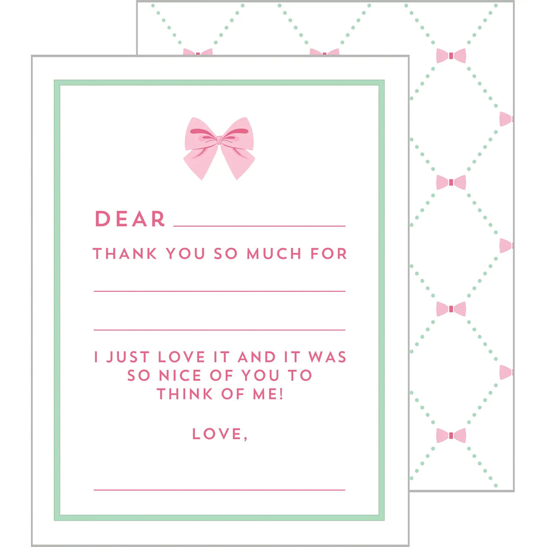 Bow Fill In The Blank Notecard