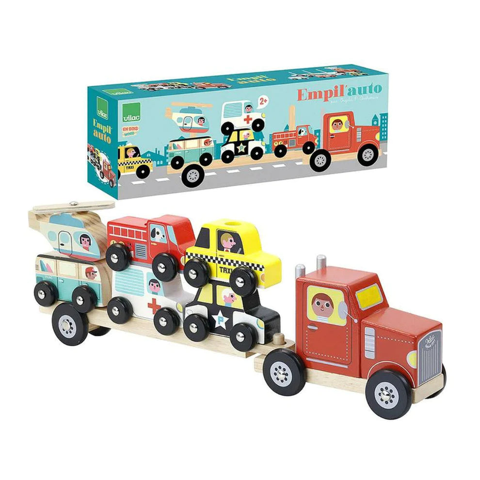 Truck and Trailer with Vehicles Stacking Game